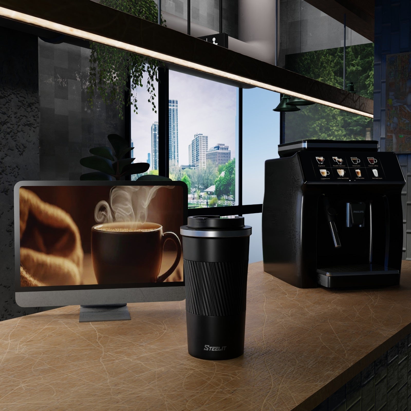 Stainless Steel Grip Mug Cup