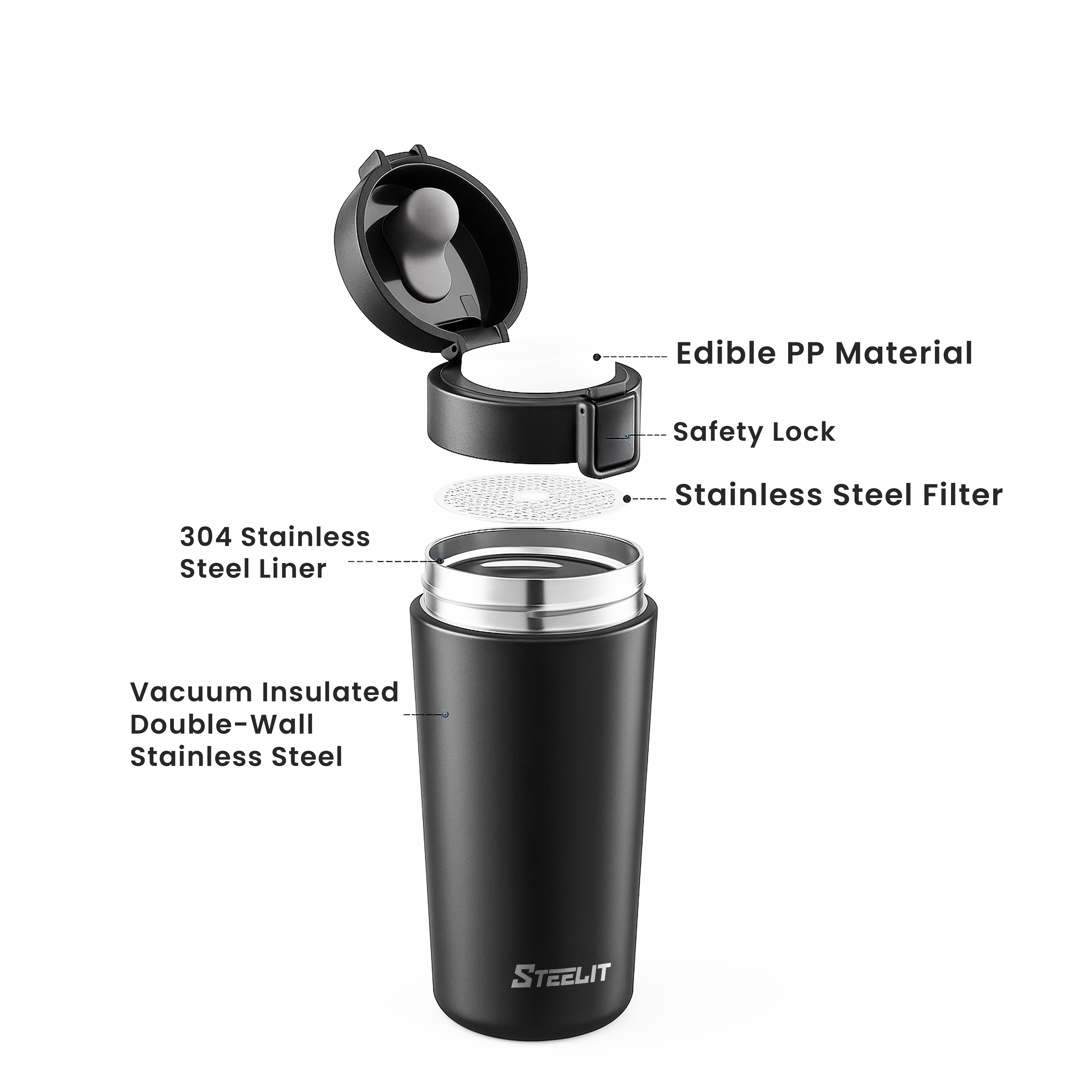 Stainless Steel Push Lock Mug